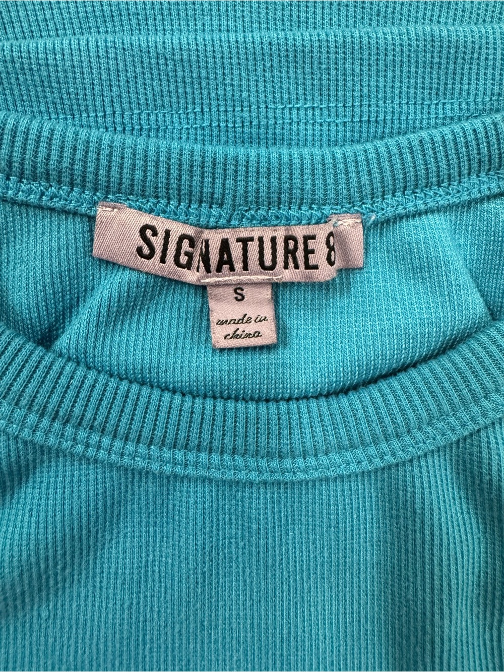 Signature8 Teal Ribbed Cropped Tank - Picture 3 of 3